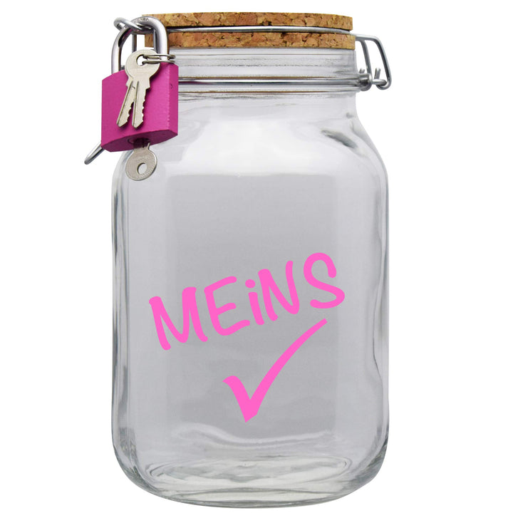Spardose Meins Geld Geschenk Idee Transparent XL