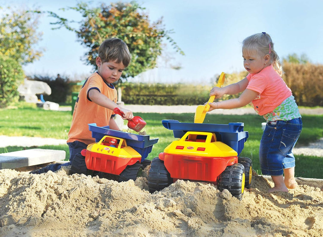 GOWI Giant Truck Kinderfahrzeug, Kindertransporter (GOWI XXL Truck Blau/Gelb) Gowi Xxl Truck Blau /