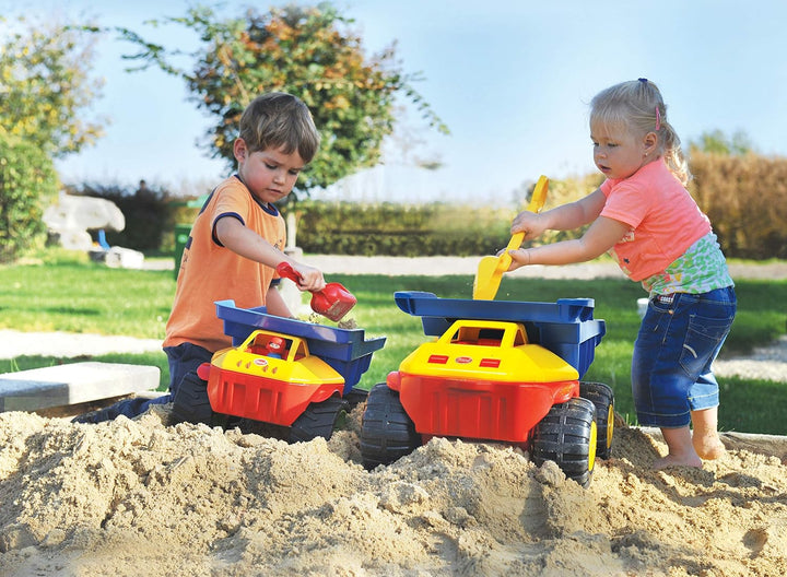 GOWI Giant Truck Kinderfahrzeug, Kindertransporter (GOWI XXL Truck Blau/Gelb) Gowi Xxl Truck Blau /