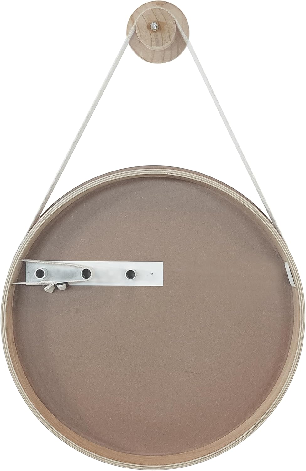 INSPIRE - Runder Spiegel NORDIK Barbier - Ø 55 cm - Hängespiegel - Holz - Beige 9.6L x 57.5B cm Nord