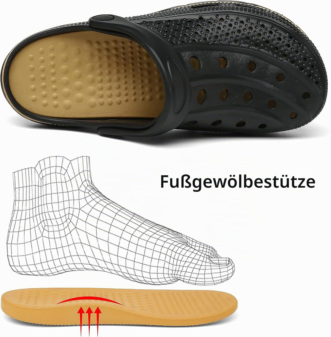 INMINPIN Clogs Herren Pantoletten Sommer Hausschuhe Damen rutschfest Atmungsaktiv Strand Sandalen Ga