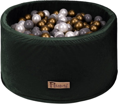 Flumi Personalisierte Bällebad Baby ab 1 Jahr - Bällepool Kinder 90x40cm mit 200 Bällebad Bälle ∅ 7c