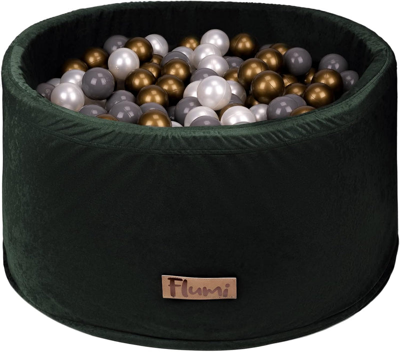 Flumi Personalisierte Bällebad Baby ab 1 Jahr - Bällepool Kinder 90x40cm mit 200 Bällebad Bälle ∅ 7c