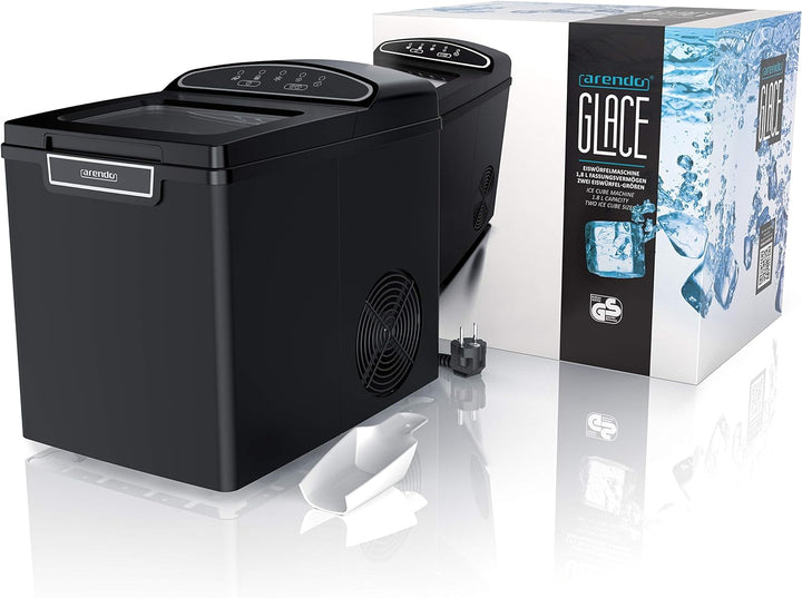Arendo - Eiswürfelmaschine Edelstahl - Eiswürfelbereiter - ice maker maschine - 1,8 Liter - Eiswürfe