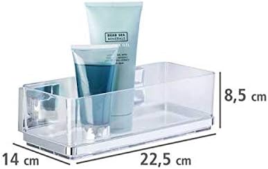 WENKO Vacuum-Loc® Badezimmer Wandregal Quadro Uno, Wandregal zur Montage ohne bohren, rostfreie Edel