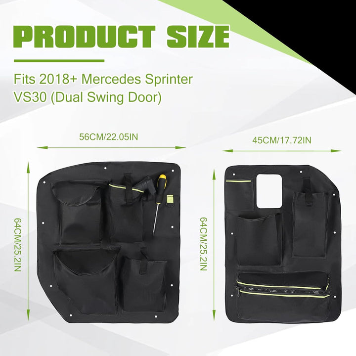 Scheunentor-Aufbewahrungsorganizer kompatibel mit 2018+ Mercedes Sprinter VS30（Dual Swing Door), 2 P