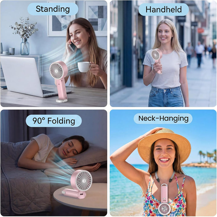 Handventilator Tragbarer Mini Ventilatoren USB Wiederaufladbarer [2-9 Betriebsstunden] 3 Geschwindig