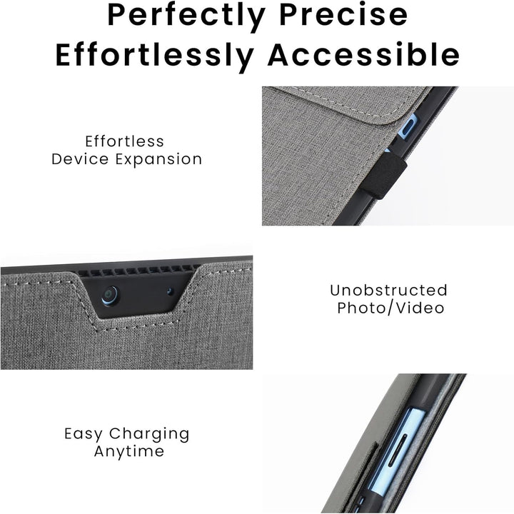 Omnpak Hülle für Surface Pro 9 Tablet, Business-Hülle mit Stifthalter, Einstellbarer Multi-Betrachtu