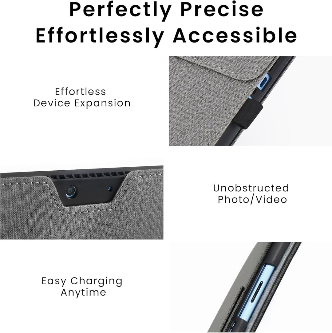 Omnpak Hülle für Surface Pro 9 Tablet, Business-Hülle mit Stifthalter, Einstellbarer Multi-Betrachtu