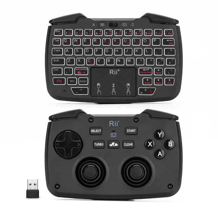 Rii RK707 Mini-Tastatur- und Maus-Kombination mit Trackpad, Media-Tastatur-Maus mit Game-Controller,