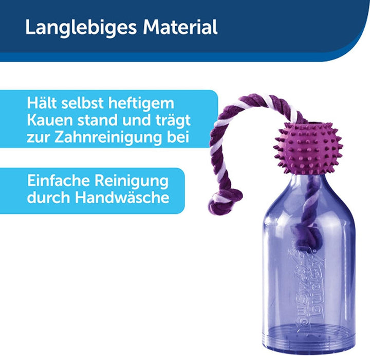 PetSafe Busy Buddy Tug-a-Jug Hundespielzeug, Snackspender mit Seil, Beschäftigung und Gewichtskontro