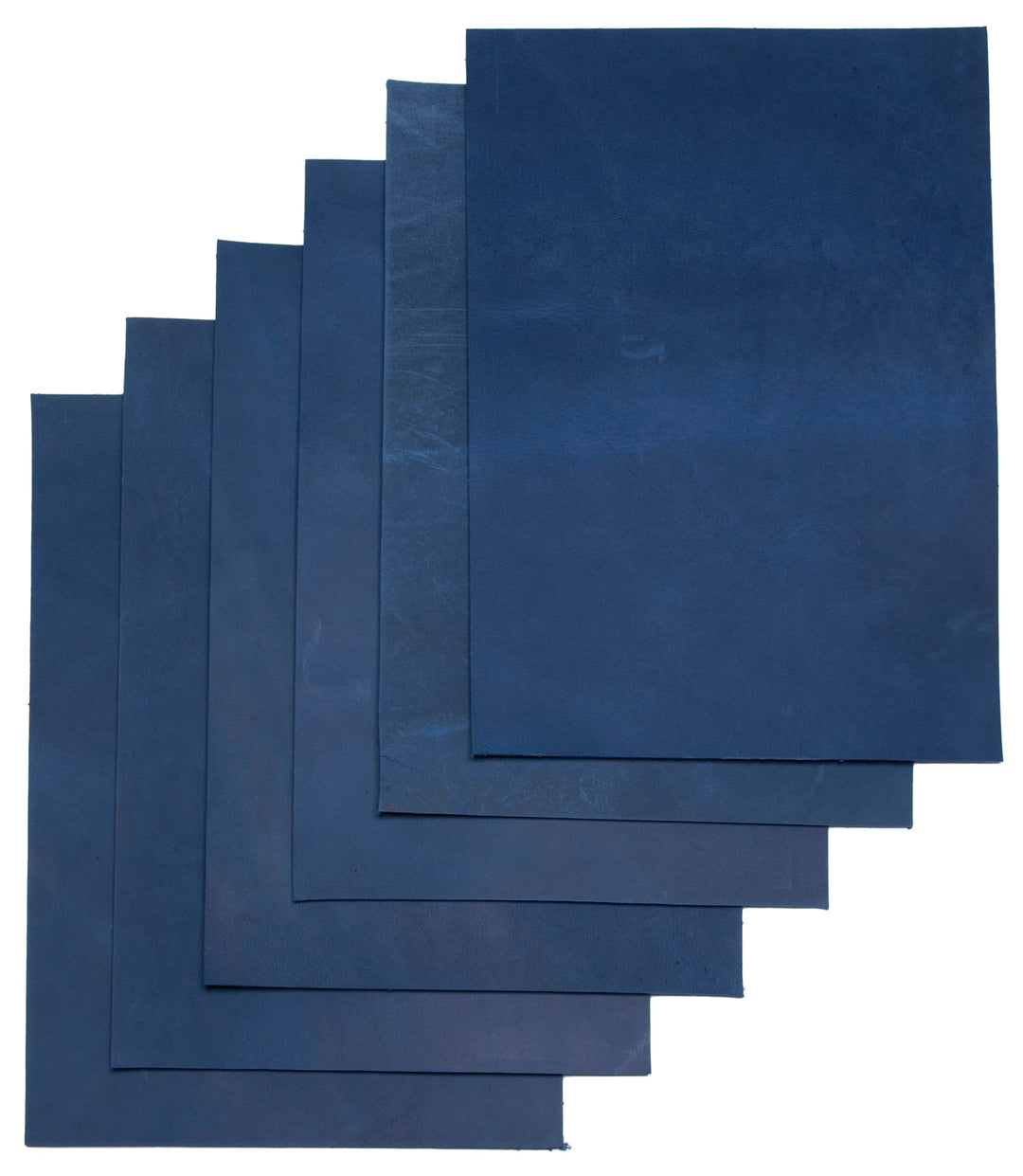 HAPPER STUDIO Rindsleder 2mm Pull-Up Crazy Horse Leder A5 x 6 Stücke (Blau), Blau