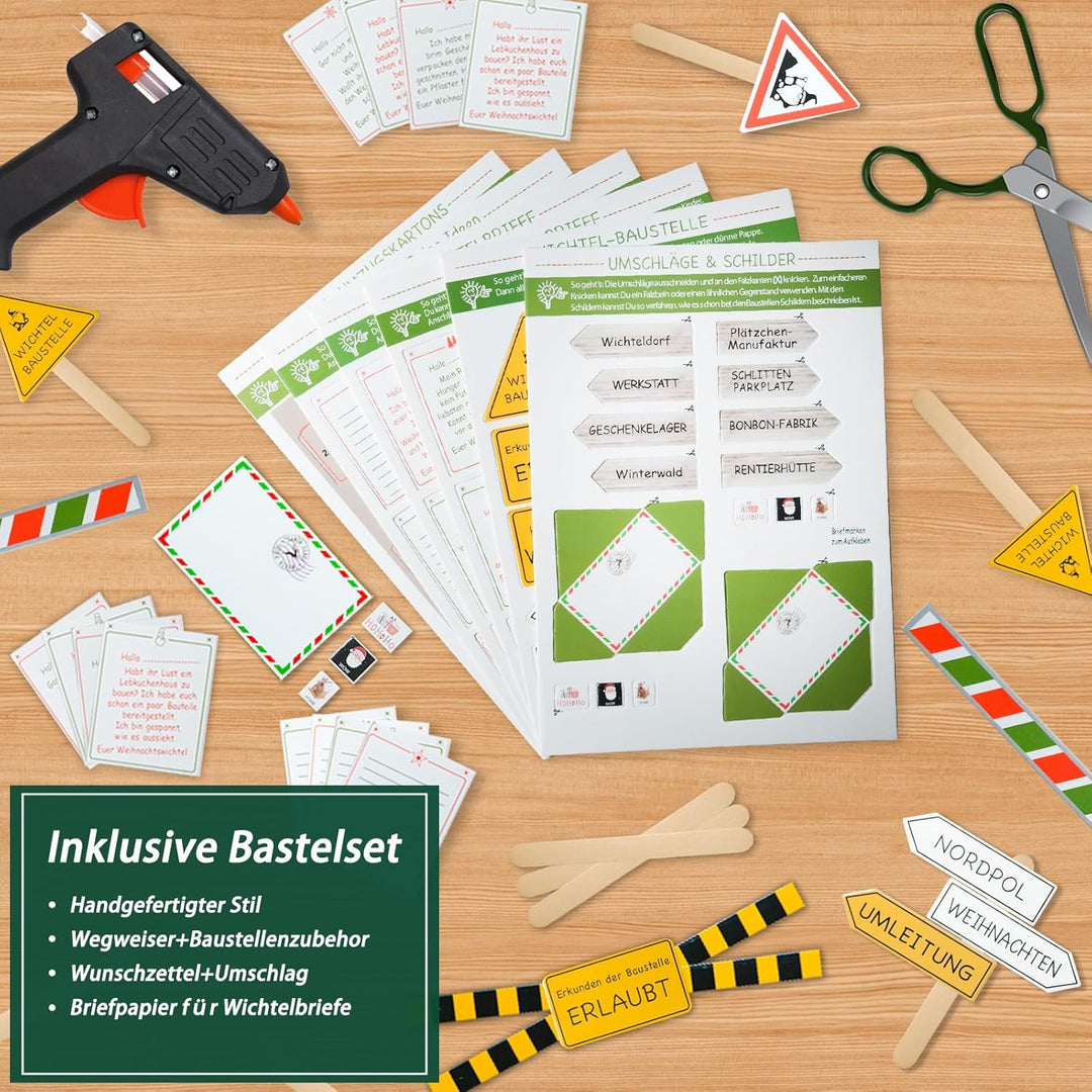 Wichteltür Set, 48 Stück Wichteltür Zubehör Weihnachten Komplettset, Wichtel Zubehör Baustelle Set i