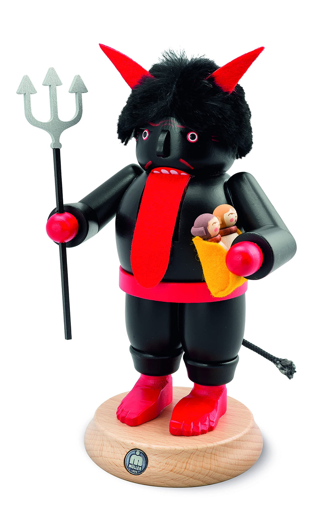 Müller Nussknacker Krampus, 22 cm hoch, original Erzgebirge Seiffen