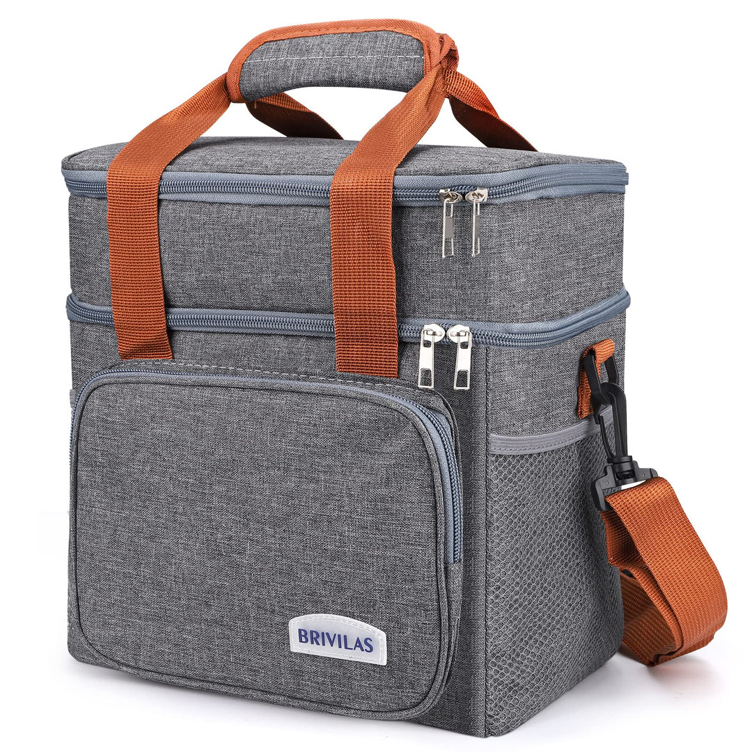 Kühltasche, 12L Klein Picknicktasche Isoliertasche Lunchtasche für Unterwegs, Double Decker Thermota