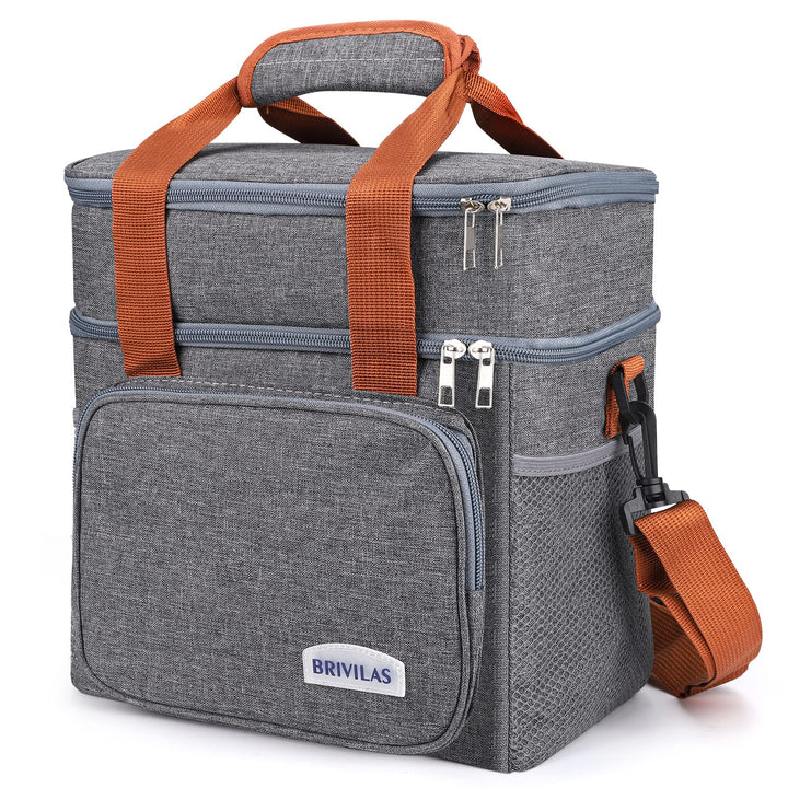Kühltasche, 12L Klein Picknicktasche Isoliertasche Lunchtasche für Unterwegs, Double Decker Thermota