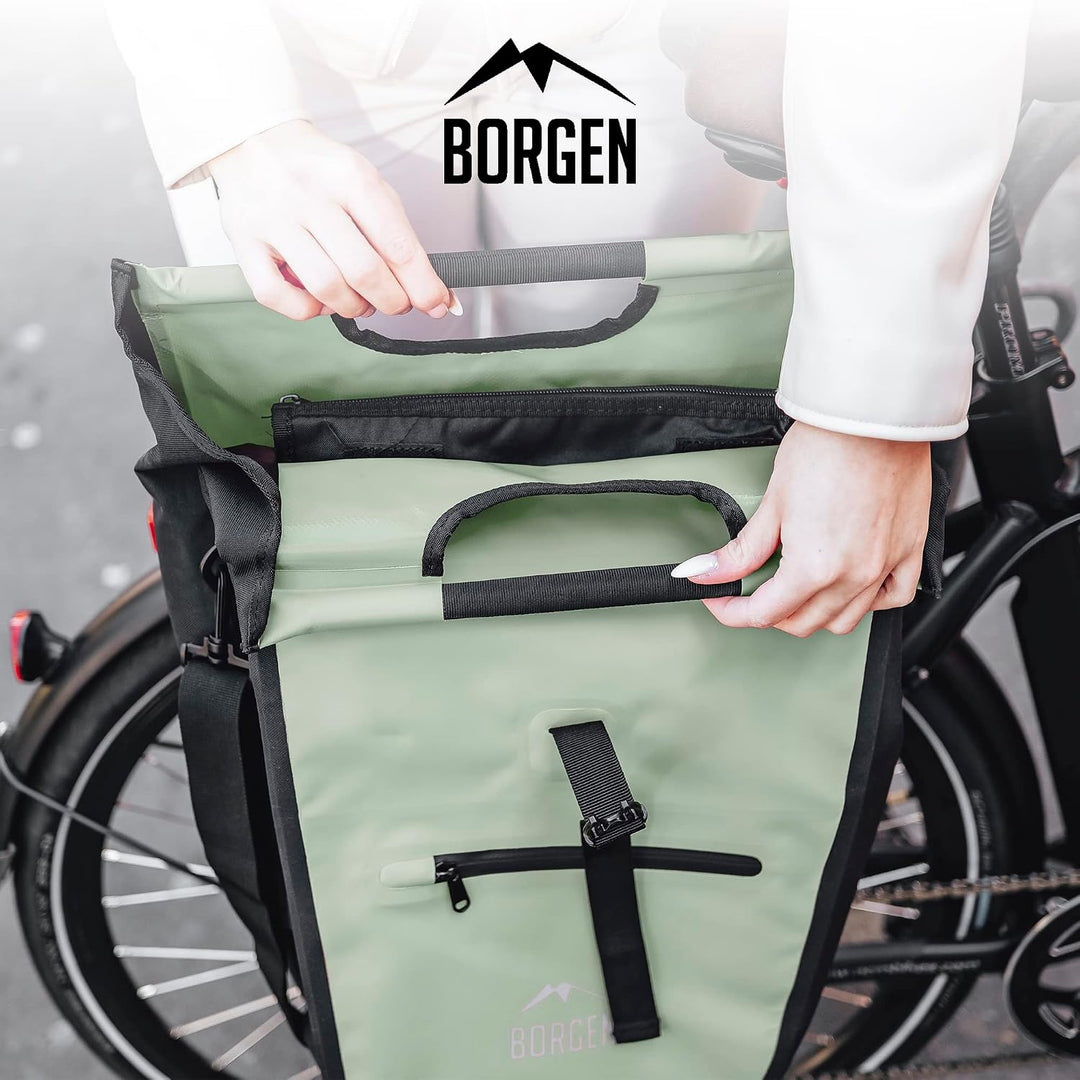 Borgen Fahrrad Einkaufstasche für Gepäckträger mit herausnehmbaren Kühleinsatz - Verwendbar als Gepä