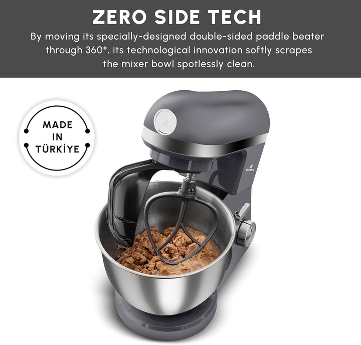 Karaca Mastermaid Chef Pro Double Armed Küche Koch 1500W Space Gray, Glänzend Cream, 1500W, 5 L Mixe