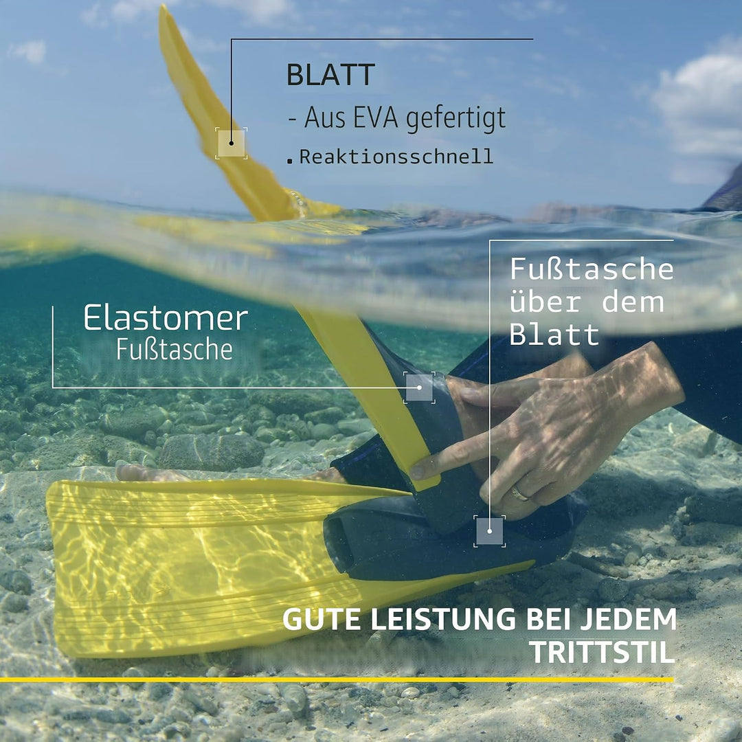 Cressi Clio zum Flossen Schwimmen, Apnoe und Schnorcheln 27/29 Gelb, 27/29 Gelb