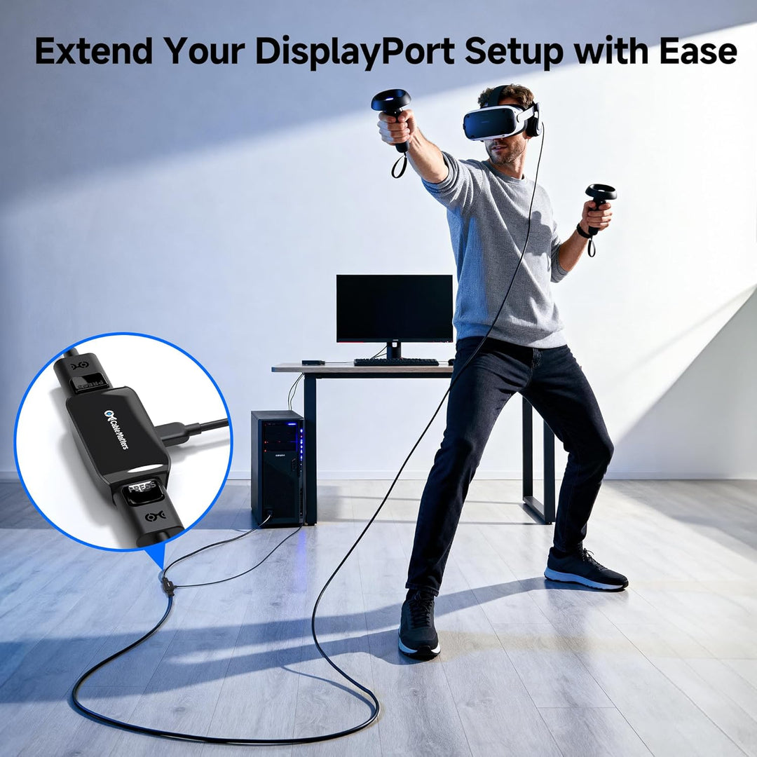 Cable Matters 8K DisplayPort Repeater aktiv für Oculus Rift S (DisplayPort Signalverstärker, Display