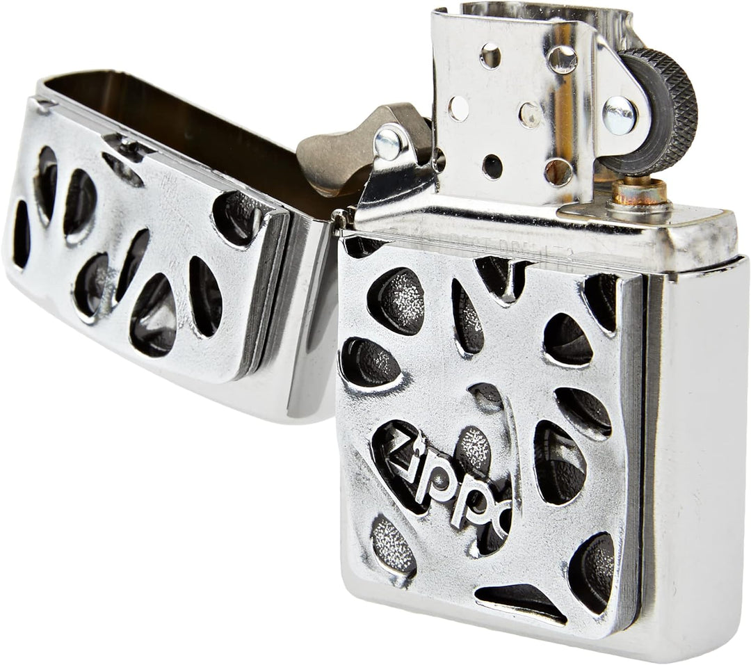 Zippo Feuerzeug 2004313 Voronoi Benzinfeuerzeug, Messing, Edelstahloptik, 1 x 3,5 x 5,5 cm