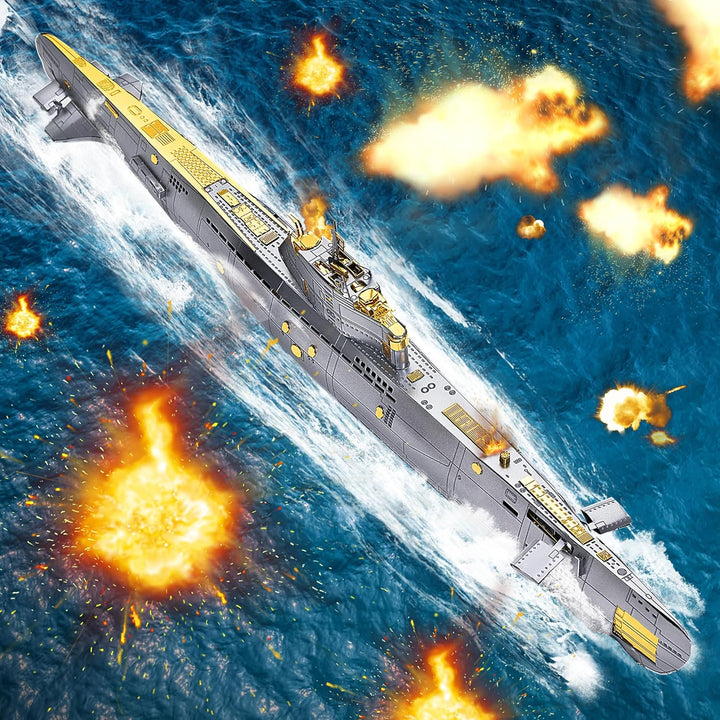 Piececool 3D Puzzle Metall, Nagato U-Boot für Modellbausatz Erwachsene, 3D-Puzzles zu Bauen, BAU, Ba
