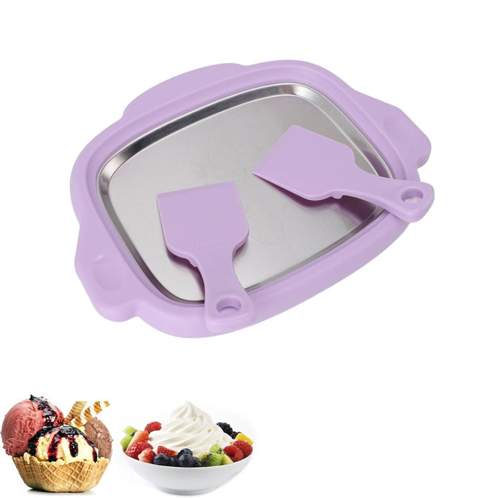 Gerollte Eismaschine, Edelstahl-Eisbratmaschine, Eiswürfelform, Frozen Yogurt Maker für Kinder, selb