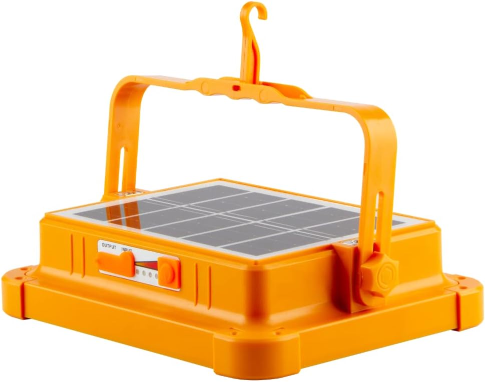 Jandei - 100 W Solar-LED-Strahler, tragbar. 5 Lichtmodi/336 LEDs. Mit Magnet und Halterung. USB/Sola