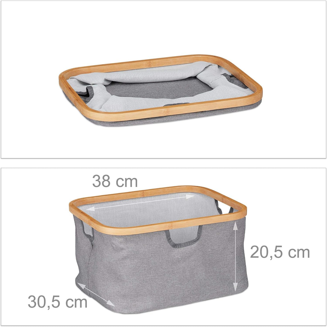 Relaxdays Wäschesortierer Bambus, 3 herausnehmbare Fächer, Bad & Schlafzimmer, Regal, HBT: 96 x 44 x