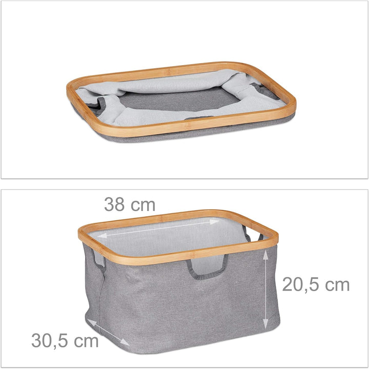 Relaxdays Wäschesortierer Bambus, 3 herausnehmbare Fächer, Bad & Schlafzimmer, Regal, HBT: 96 x 44 x