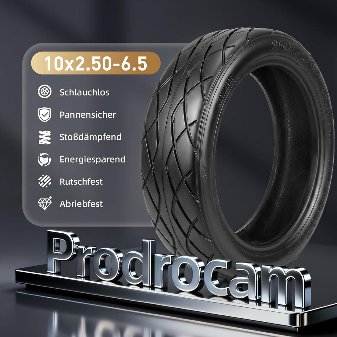 10x2,50-6,5 E Scooter Reifen Tubeless für ODYS Neo E100 Elektroroller 10 Zoll Ersatzreifen Schlauchl