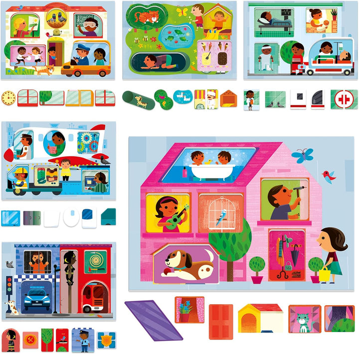 Headu MU23615 Baby Play Town Montessori Pädagogische Spiele, Mehrfarbig, S