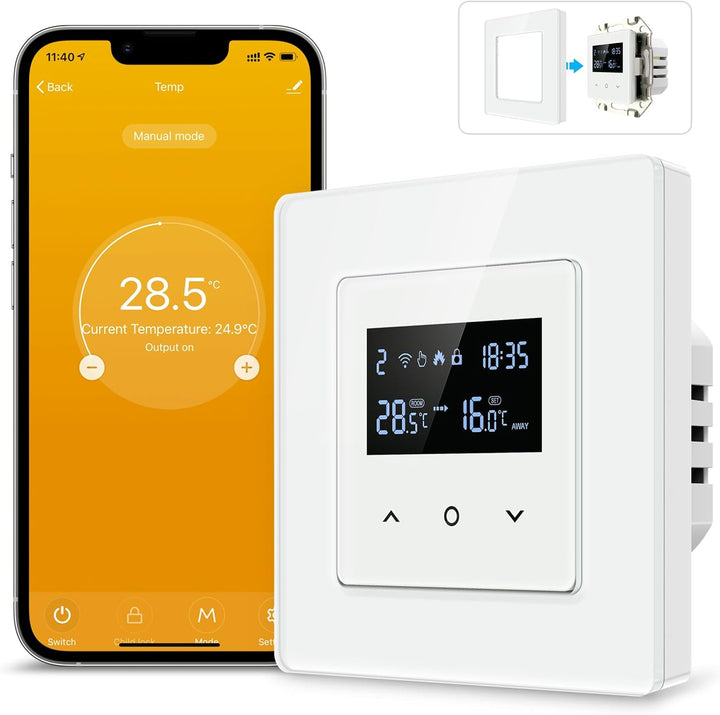 MIUCDA Thermostat Fussbodenheizung Wasser 3A, Tuya Smart WiFi Raumthermostat Fussbodenheizung Progra