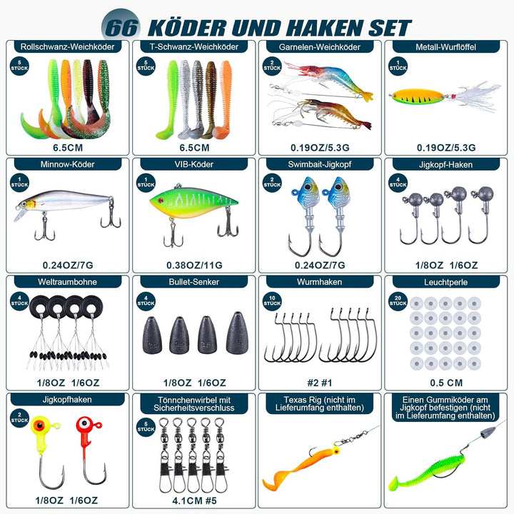 Goture Angelset mit 2 Teleskop-Angelruten,1,8m/2,1m/2,4m/2,7m I Angelrute Set Komplett 2 5.2:1 Spinn