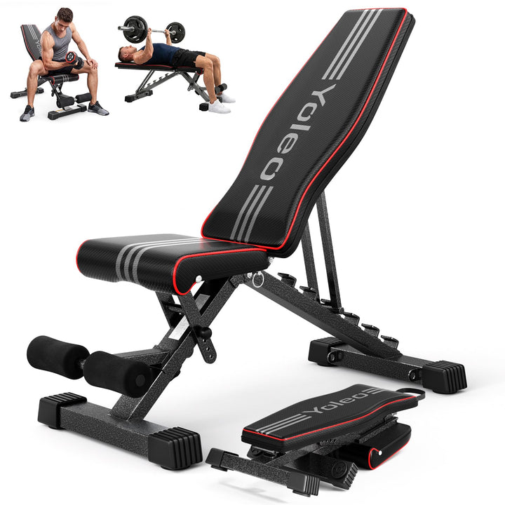 YOLEO klappbare Hantelbank Multifunktion Training Fitness Bank Bauchtrainer Schrägbank mit 6-Fach Ve