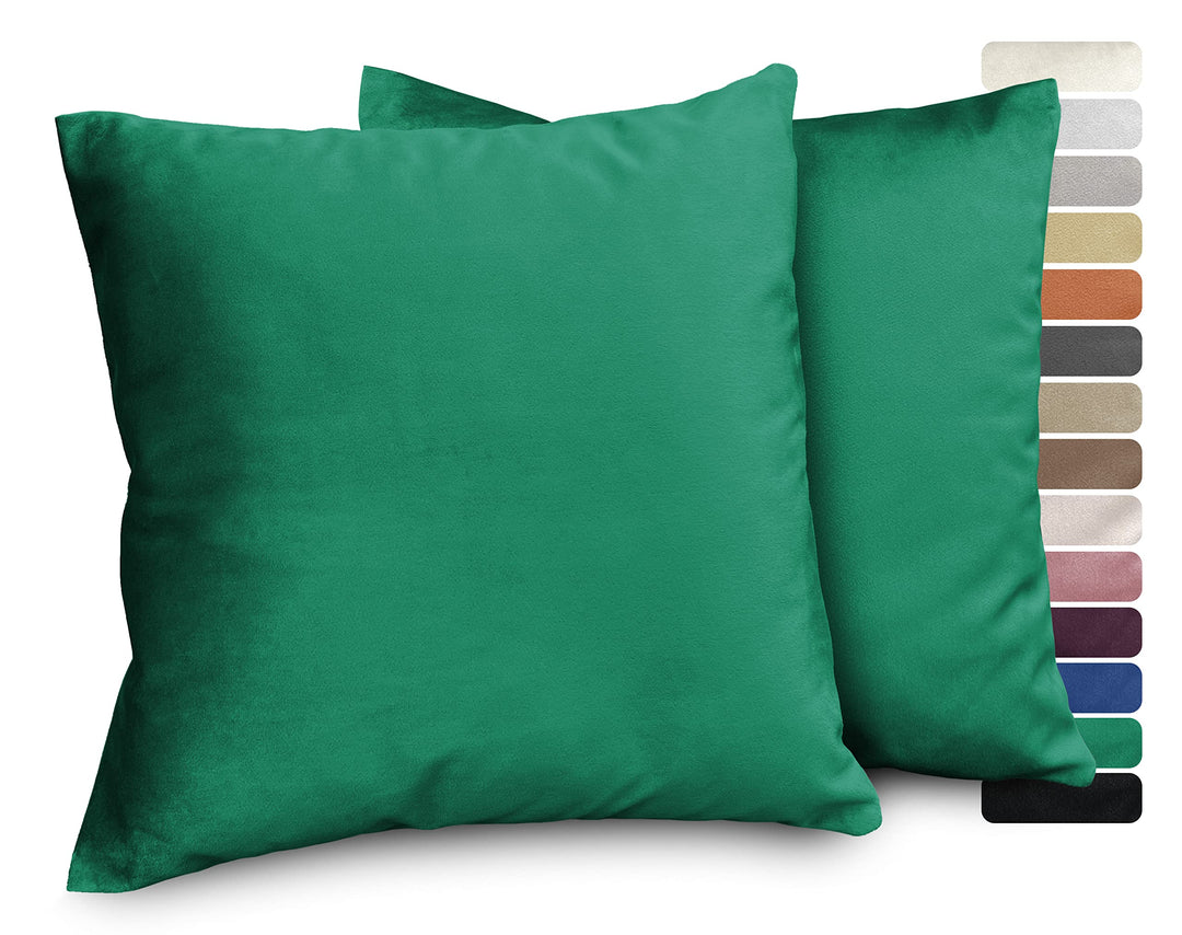 BEAUTEX Lea Samt Kissenhüllen 2er Set, Premium Kissenbezug, Sofa- und Dekokissen, Grösse und Farbe w