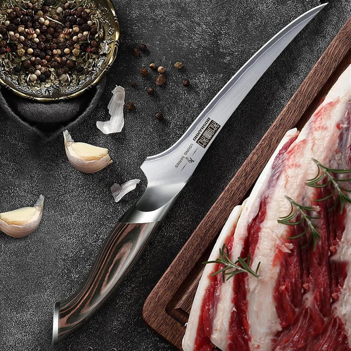 HOSHANHO Filetiermesser 18cm Küchenmesser, Profi Fischmesser und Ausbeinmesser, Fischfiletmesser Ult