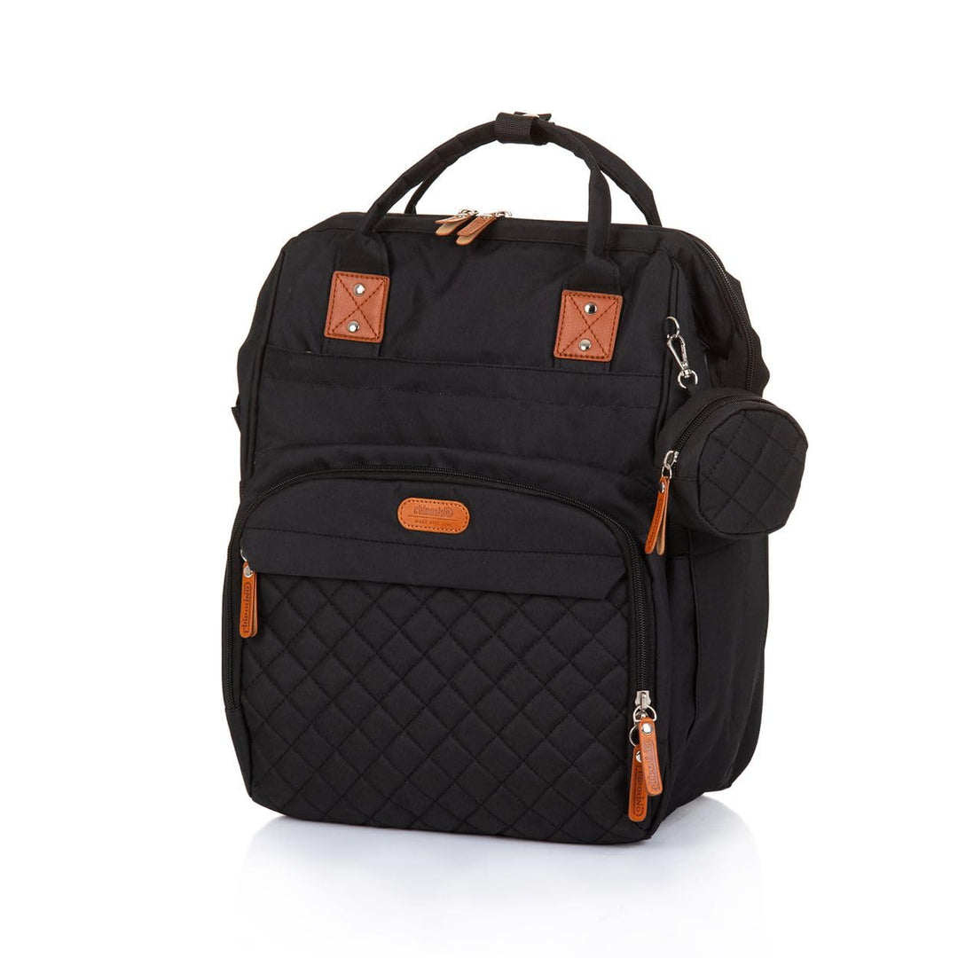 Chipolino Wickeltasche, Kinderwagen Rucksack Reissverschluss Schnullertasche, Farbe:schwarz, Schwarz