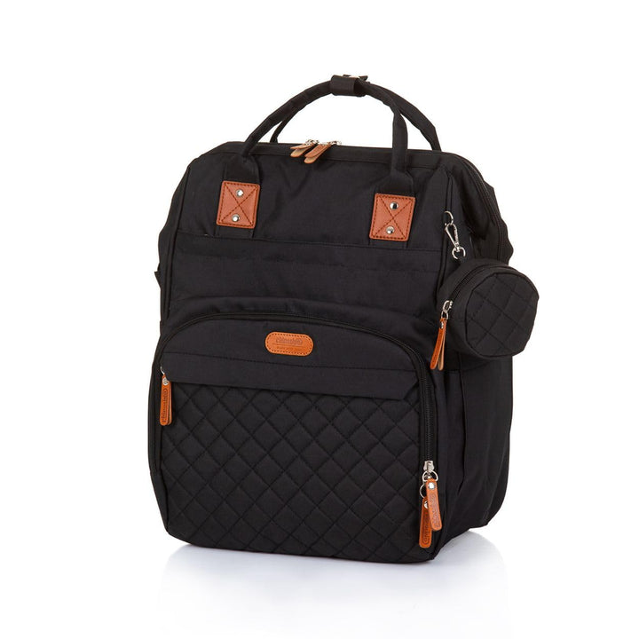 Chipolino Wickeltasche, Kinderwagen Rucksack Reissverschluss Schnullertasche, Farbe:schwarz, Schwarz