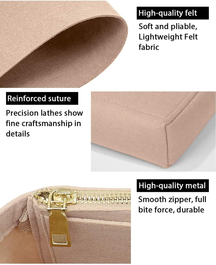 LEXSION Filzeinsatz mit ReiÃŸverschluss, kleine Handtasche Tote Shaper Einsatz für GG Marmont Matela