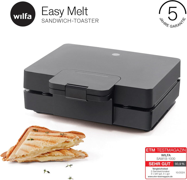 Wilfa EASY MELT Sandwichtoaster – Sandwich Maker mit herausnehmbaren Platten – doppelte Antihaftbesc