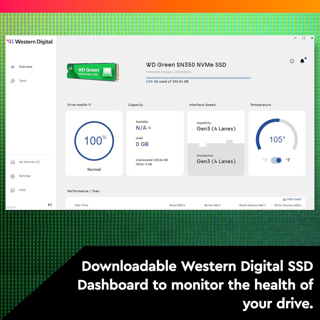 WD Green™ SN350 NVMe SSD Festplatte 1 TB, M.2 2280 (Schnelle NVMe™-Leistung von bis zu 2.400 MB/s, s