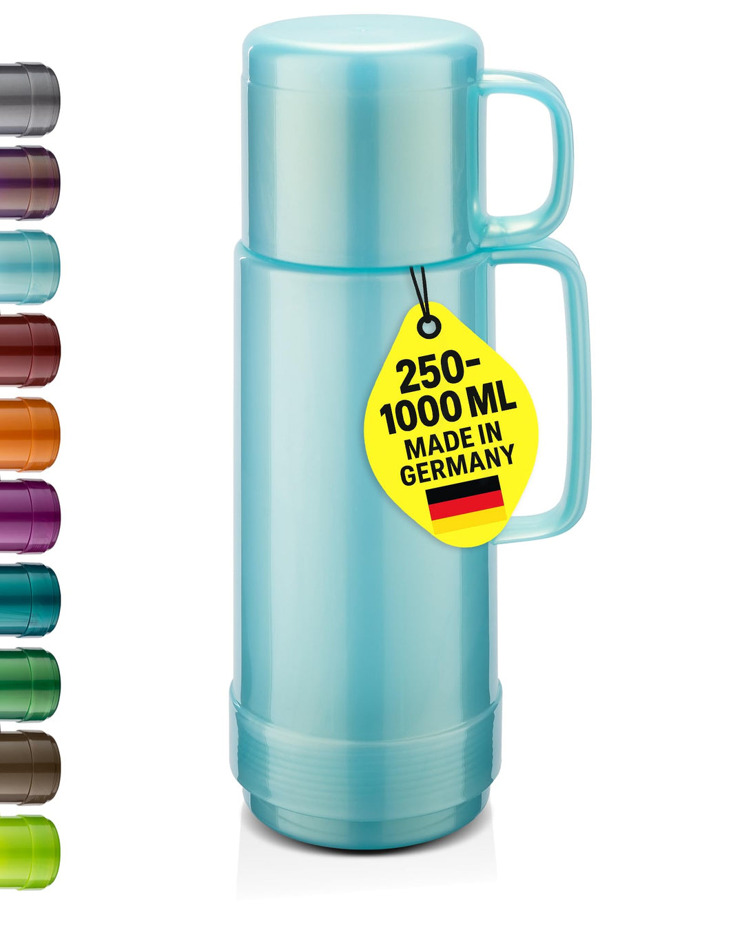 ROTPUNKT Isolierflasche 500ml mit integriertem Becher - Hochwertige Isolierkanne Made in Germany I B