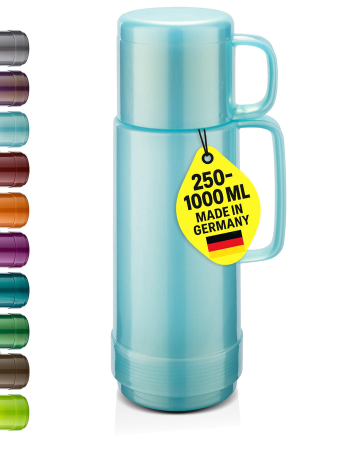 ROTPUNKT Isolierflasche 500ml mit integriertem Becher - Hochwertige Isolierkanne Made in Germany I B