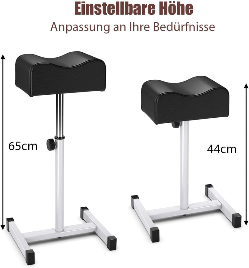 COSTWAY Pediküre Hocker, Beinauflage höhenverstell von 45cm-65cm, Fussstütze Fusshocker für Nagelpfl