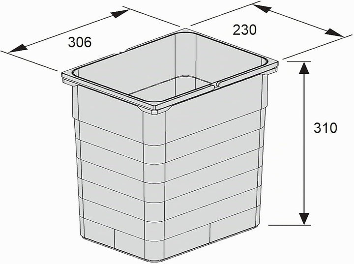 Ninka Abfalltrennsystem eins2vier KB 600 mm, Seitenstärke 16 mm Höhe 310 mm 2x 8L, 2x 17L, 1x 60er B