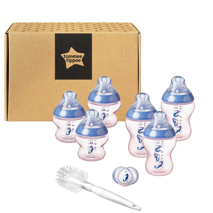 Tommee Tippee Closer to Nature Flaschen-Starter-Set für Neugeborene, brustähnliche Sauger mit Anti-K