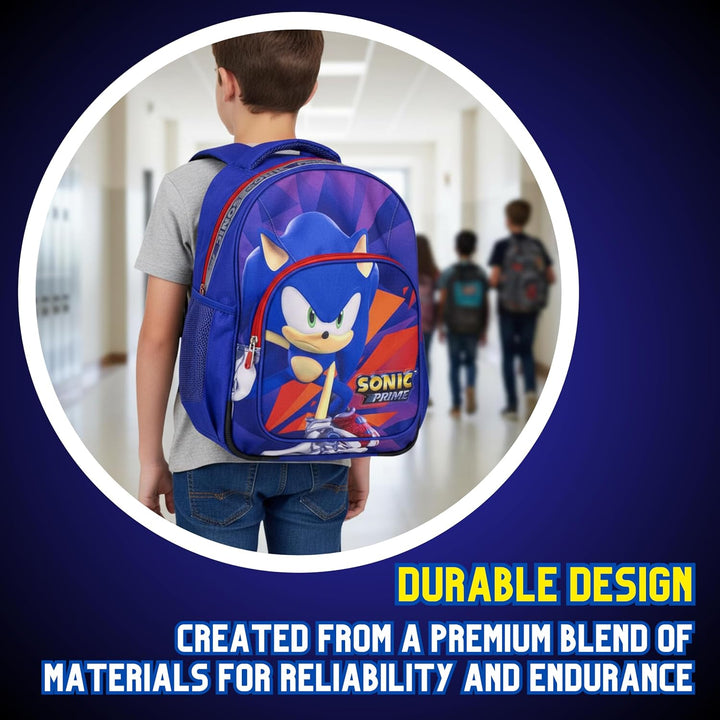 Sonic The Hedgehog Rucksack für Jungen, Kinderrucksack, Kinderturnbeutel, Schultasche, Sonic Prime R