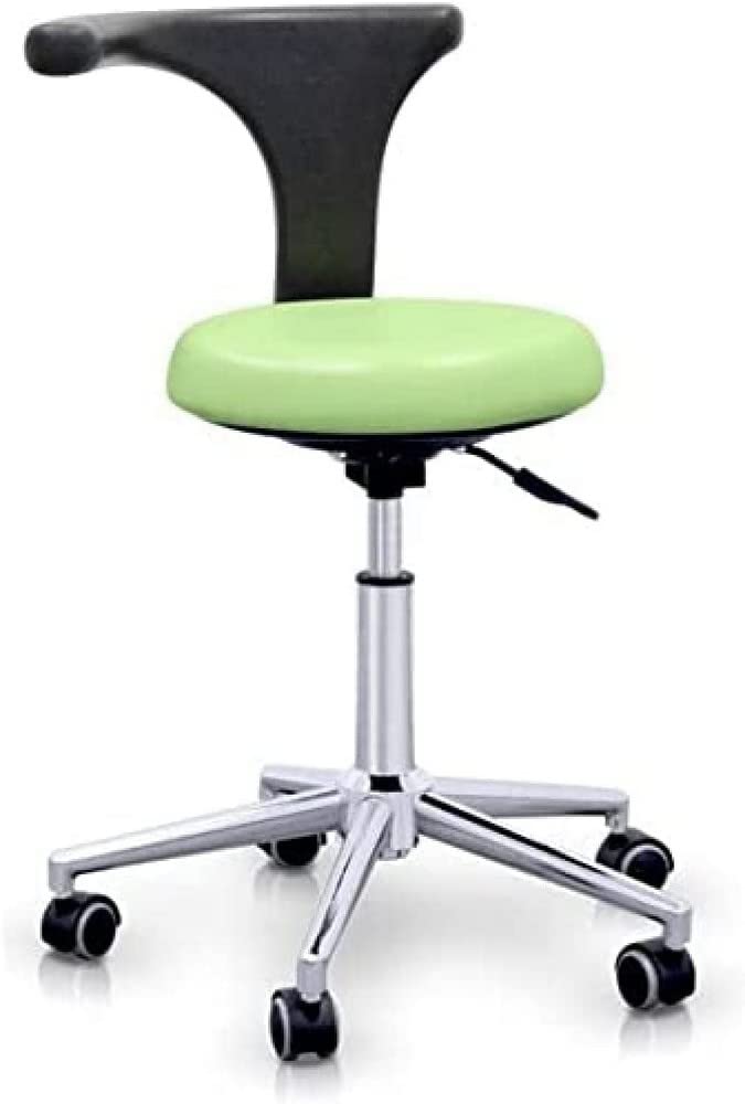 Quirumed Professioneller ergonomischer Hocker mit Rückenlehne, Pastellgrün, Gestell aus Edelstahl, K