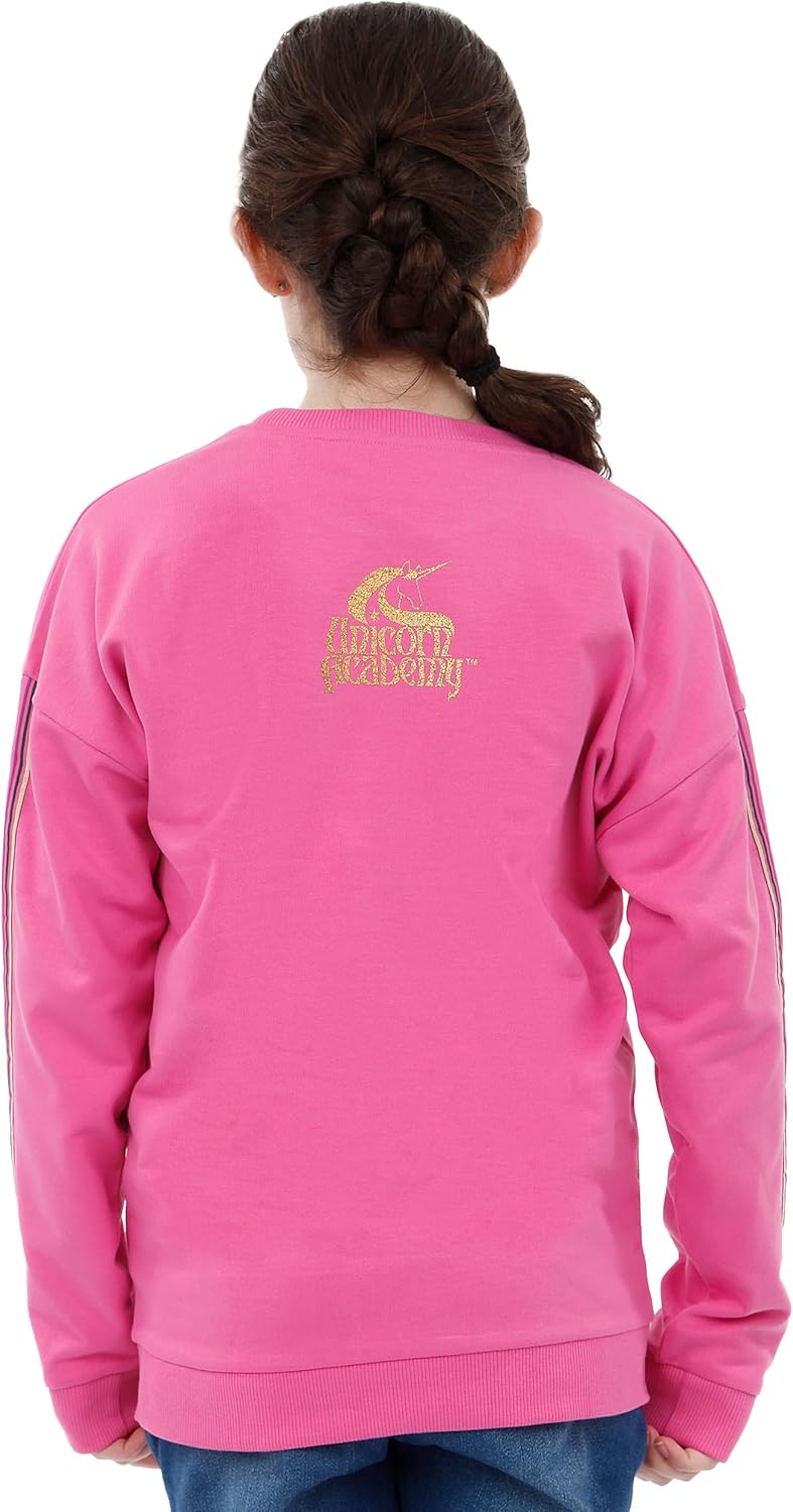 Einhorn Akademie Pullover | Einhorn Pullover Mädchen | Kinder Sweatshirt Mädchen 152 Rosa, 152 Rosa